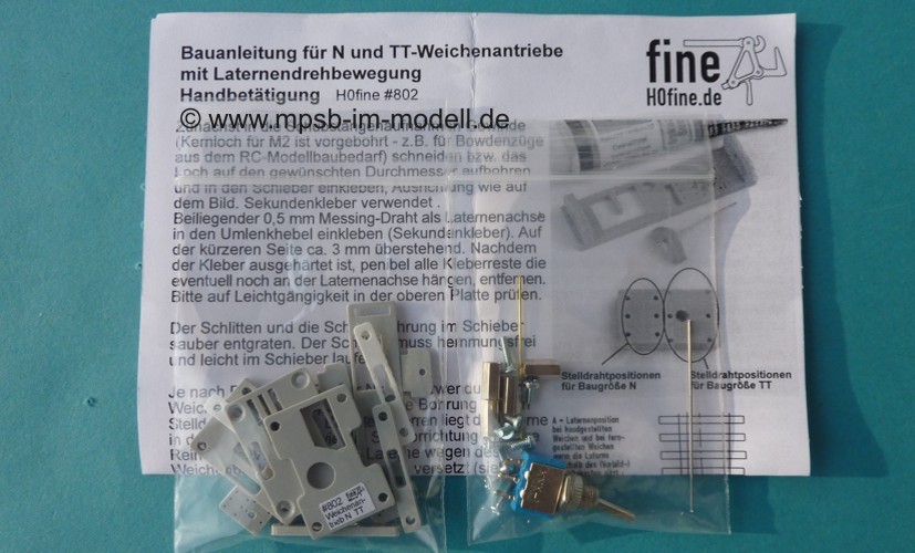 20_H0fine Weichenantrieb Bausatz